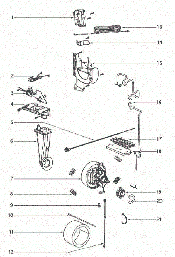 Page C Diagram and Parts List for 4870SZX  Eureka Upright Vacuum