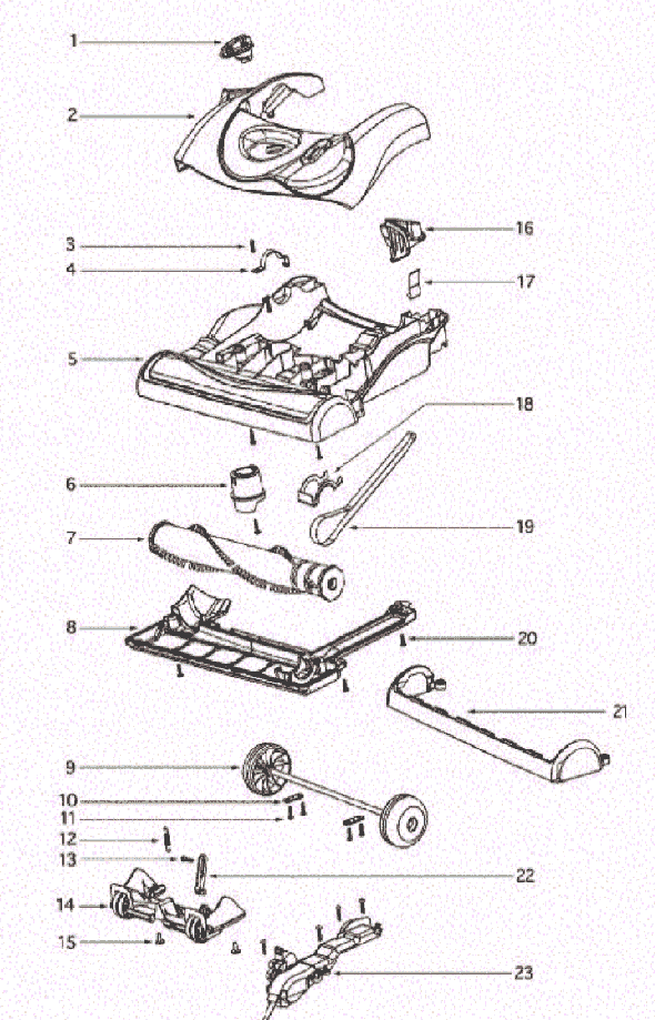 Page A Diagram and Parts List for 4870SZ  Eureka Upright Vacuum