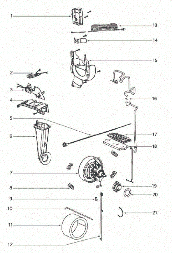 Page C Diagram and Parts List for 4870SZ  Eureka Upright Vacuum
