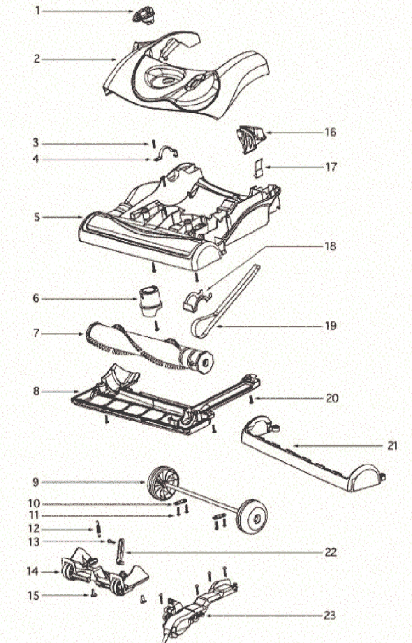 Page A Diagram and Parts List for 4870T  Eureka Upright Vacuum