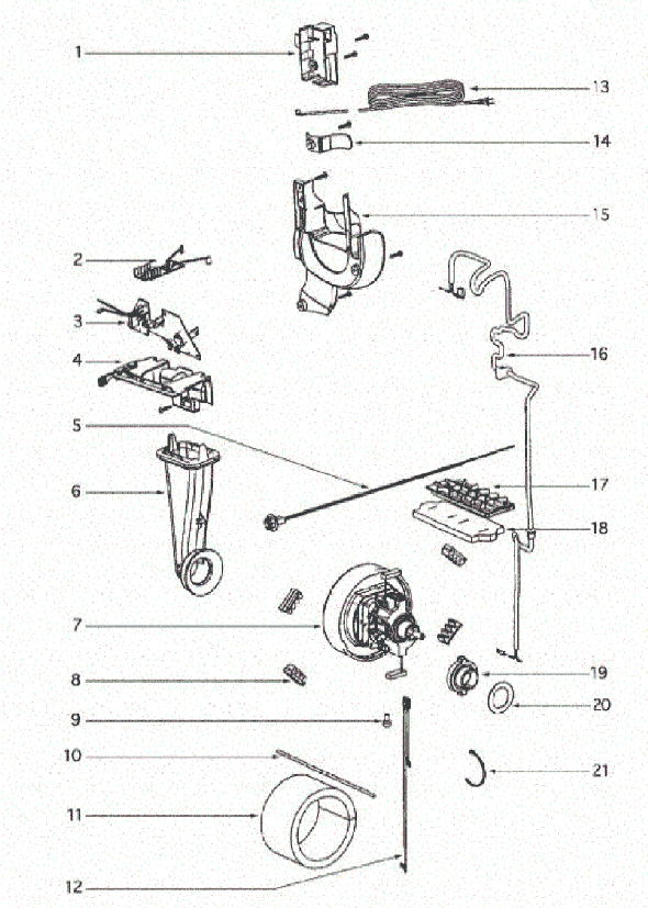 Page C Diagram and Parts List for 4870T  Eureka Upright Vacuum
