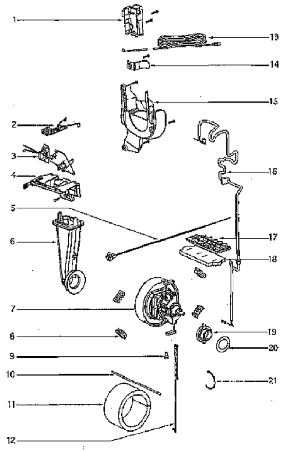Page C Diagram and Parts List for 4872AT  Eureka Upright Vacuum