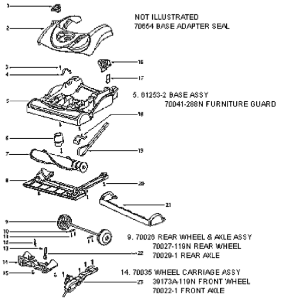 Page A Diagram and Parts List for 4872BT  Eureka Upright Vacuum