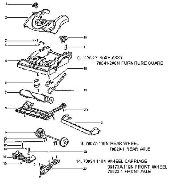 Page A Diagram and Parts List for 4874AT  Eureka Upright Vacuum