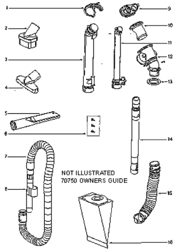 Page D Diagram and Parts List for 4874AT  Eureka Upright Vacuum