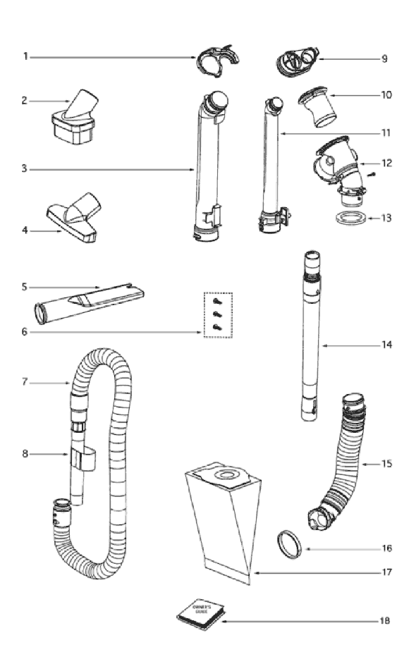 Page D Diagram and Parts List for 4874B  Eureka Upright Vacuum