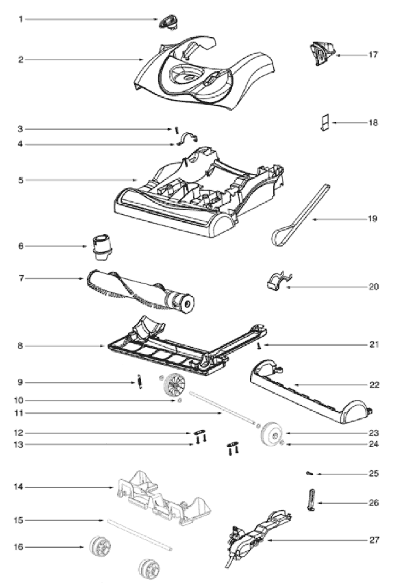 Page A Diagram and Parts List for 4875A  Eureka Upright Vacuum