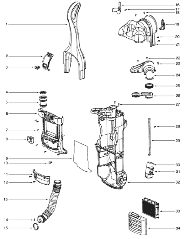 Page B Diagram and Parts List for 4880BT  Eureka Upright Vacuum