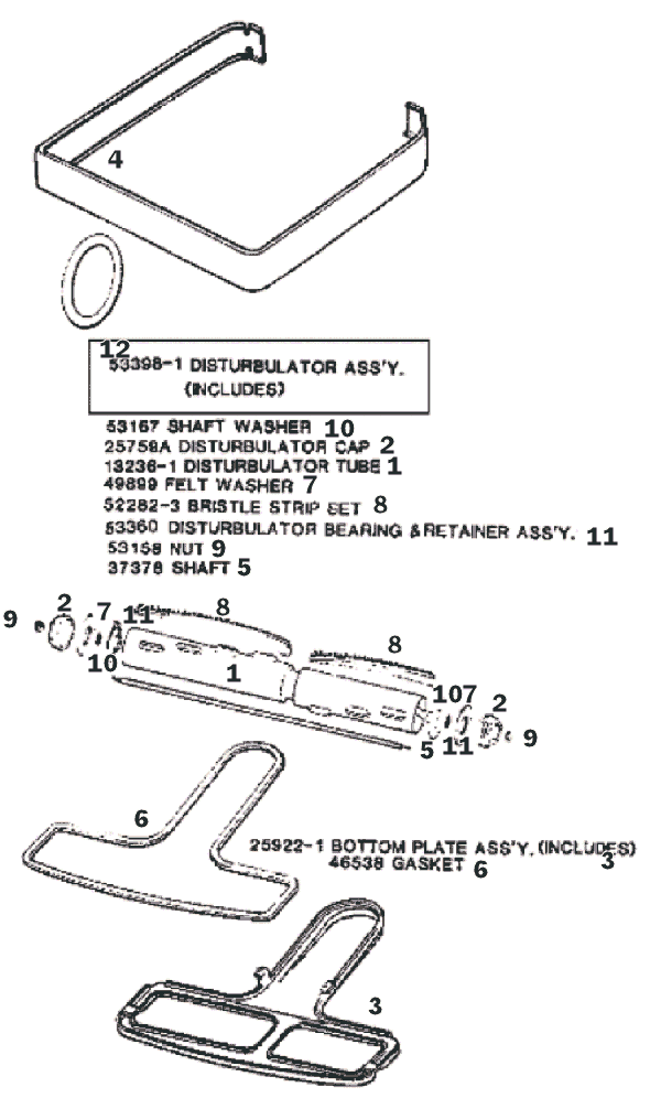 Page D Diagram and Parts List for 5130B  Eureka Upright Vacuum
