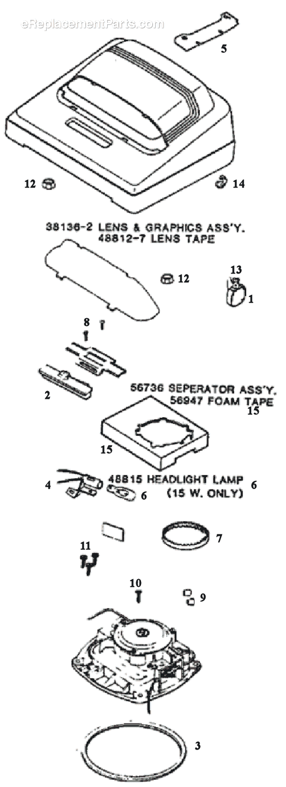 Page A Diagram and Parts List for 5134A  Eureka Upright Vacuum