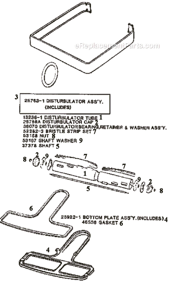 Page D Diagram and Parts List for 5134A  Eureka Upright Vacuum