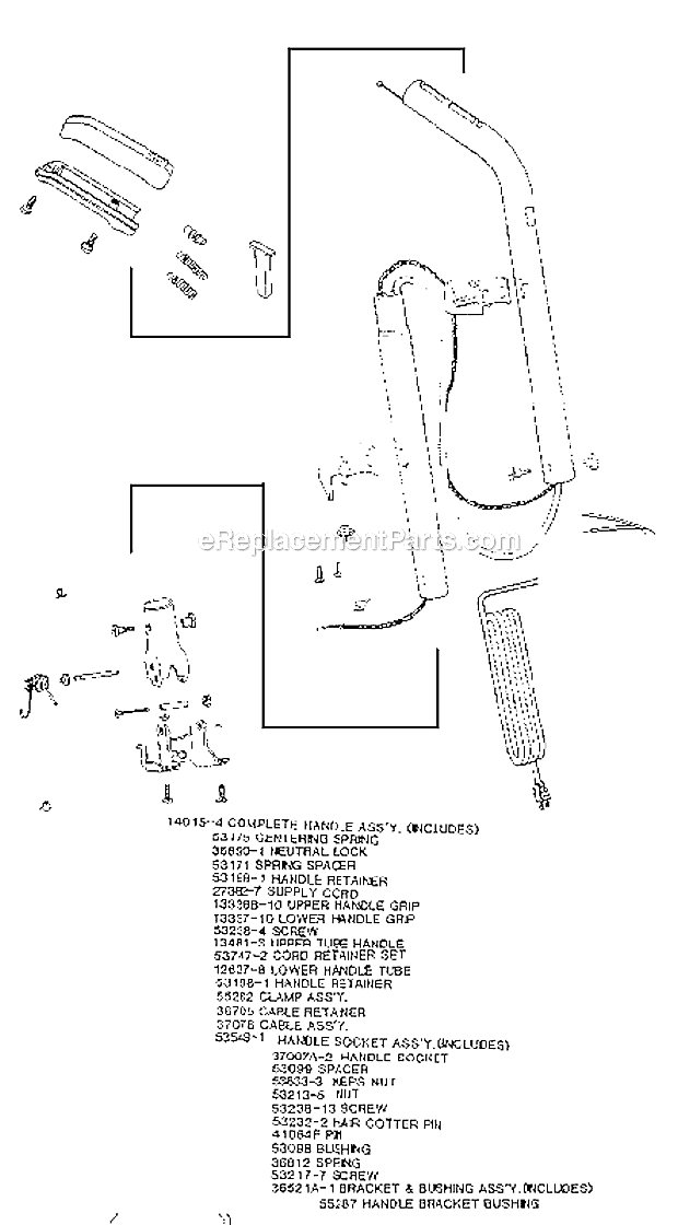 Page E Diagram and Parts List for 5134B  Eureka Upright Vacuum