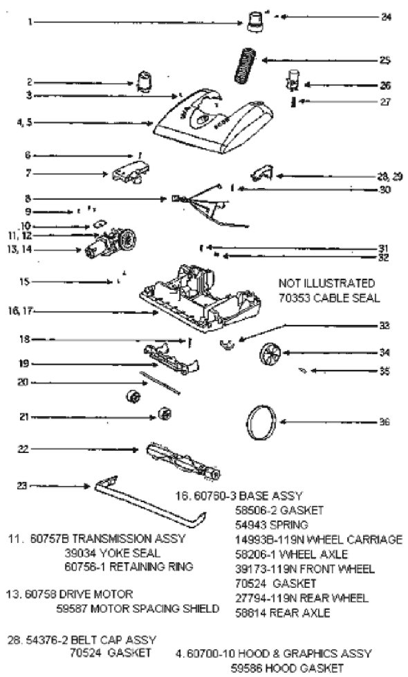 Page A Diagram and Parts List for 5194ATS  Eureka Upright Vacuum