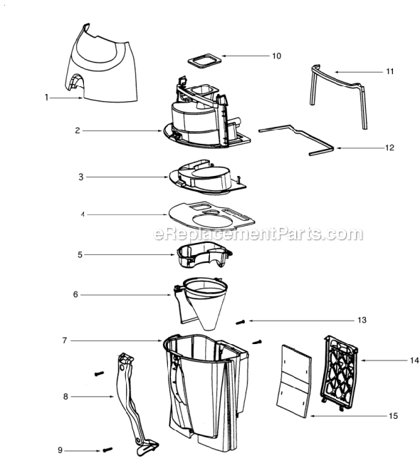 Page B Diagram and Parts List for 5195AT  Eureka Upright Vacuum