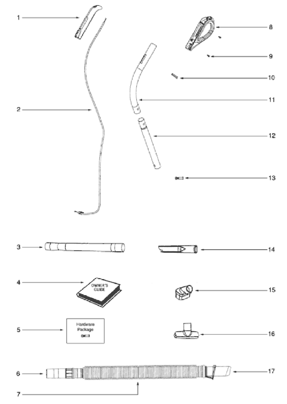 Page D Diagram and Parts List for 5197AT  Eureka Upright Vacuum