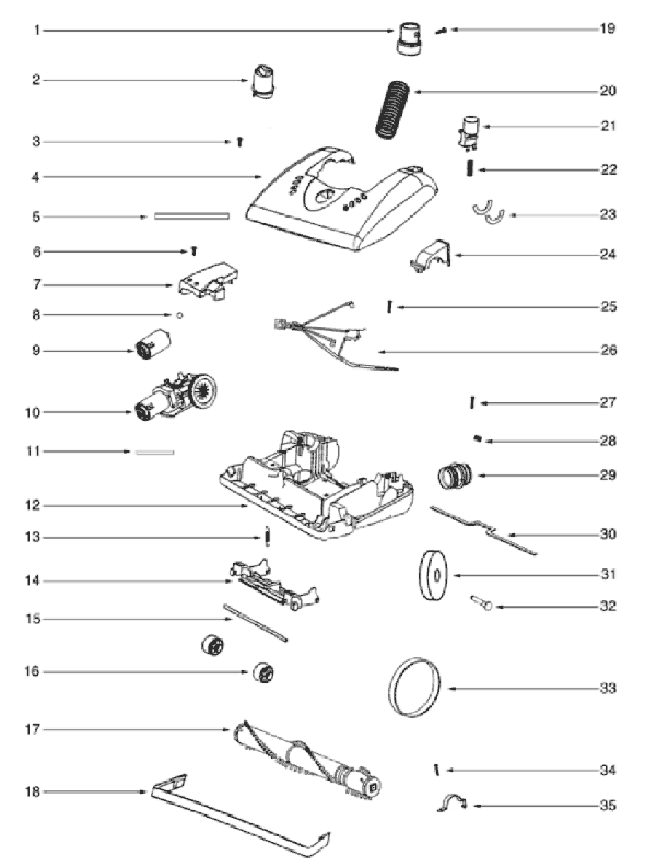 Page A Diagram and Parts List for 5197B  Eureka Upright Vacuum