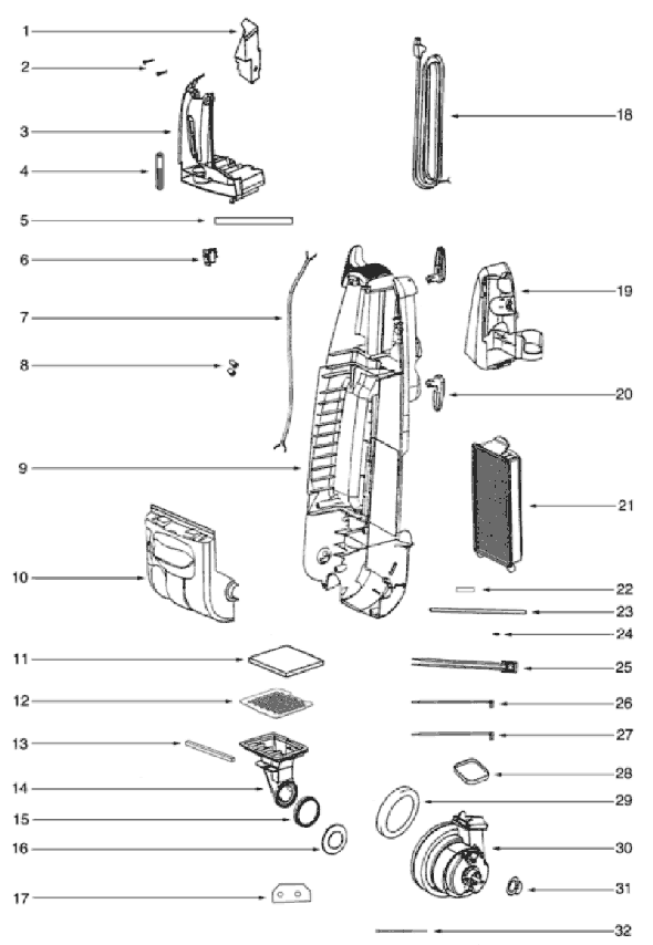 Page C Diagram and Parts List for 5197B  Eureka Upright Vacuum