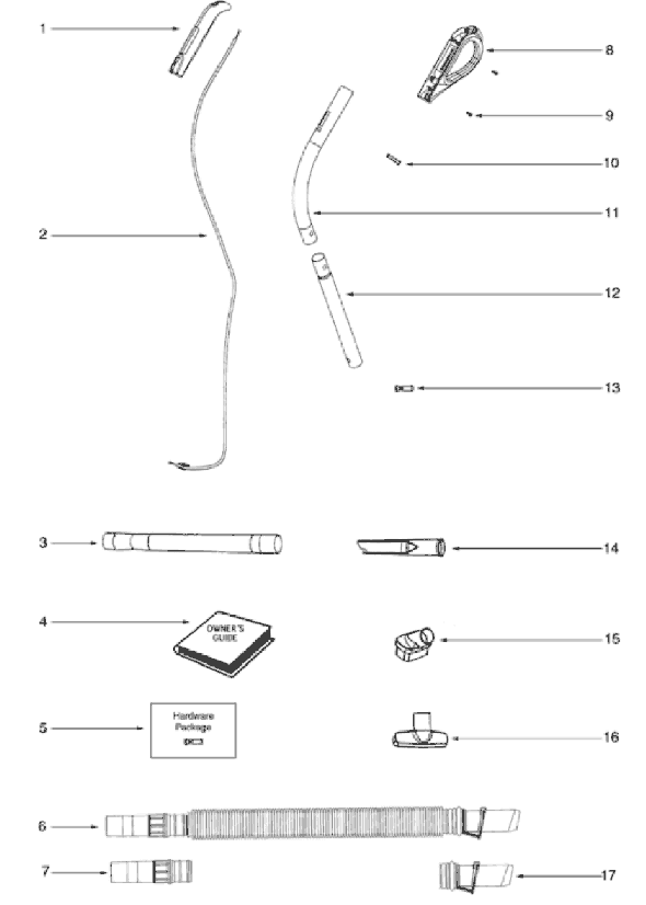 Page D Diagram and Parts List for 5197B  Eureka Upright Vacuum