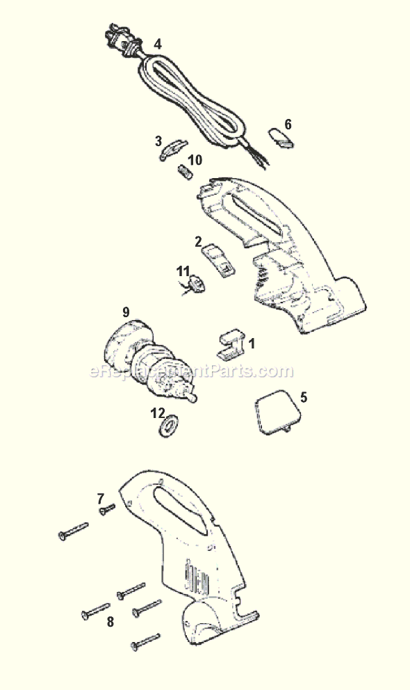 Page A Diagram and Parts List for 52A  Eureka Upright Vacuum
