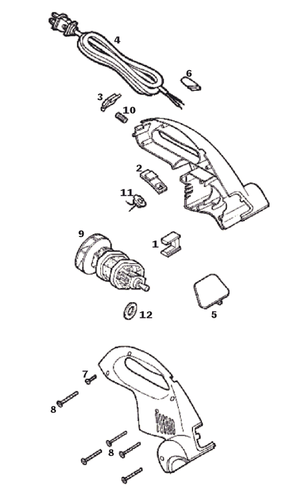 Page B Diagram and Parts List for 55AT  Eureka Upright Vacuum