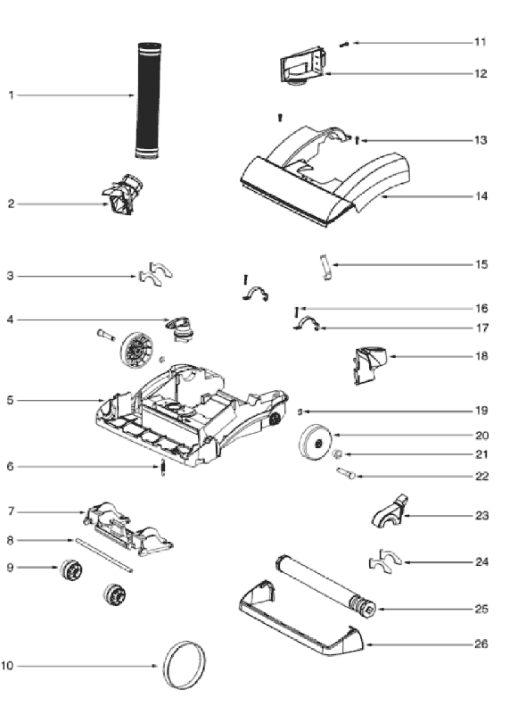 Page A Diagram and Parts List for 5740A  Eureka Upright Vacuum
