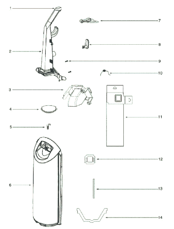 Page C Diagram and Parts List for 5812A  Eureka Upright Vacuum