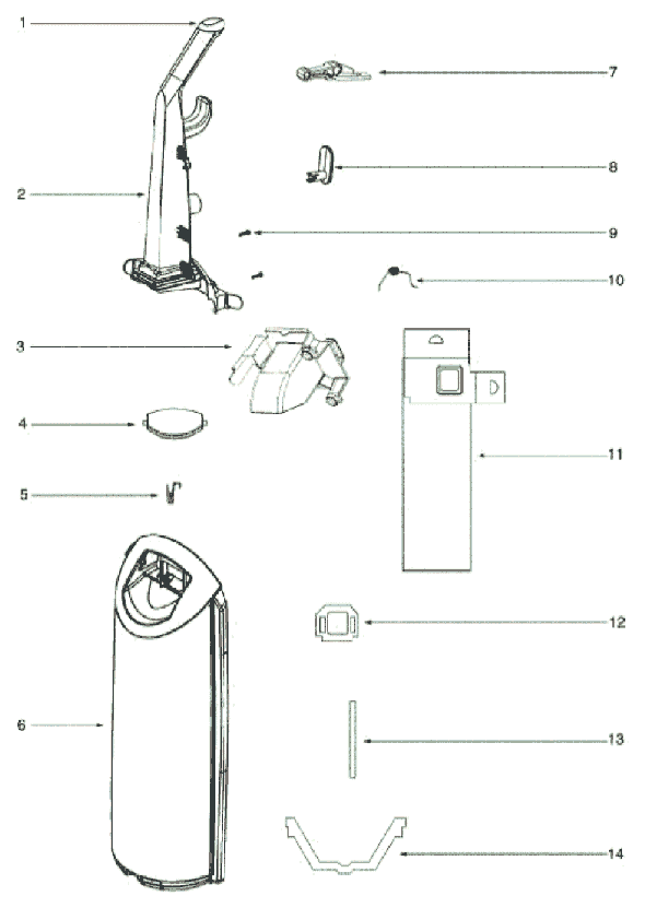 Page B Diagram and Parts List for 5813AV  Eureka Upright Vacuum