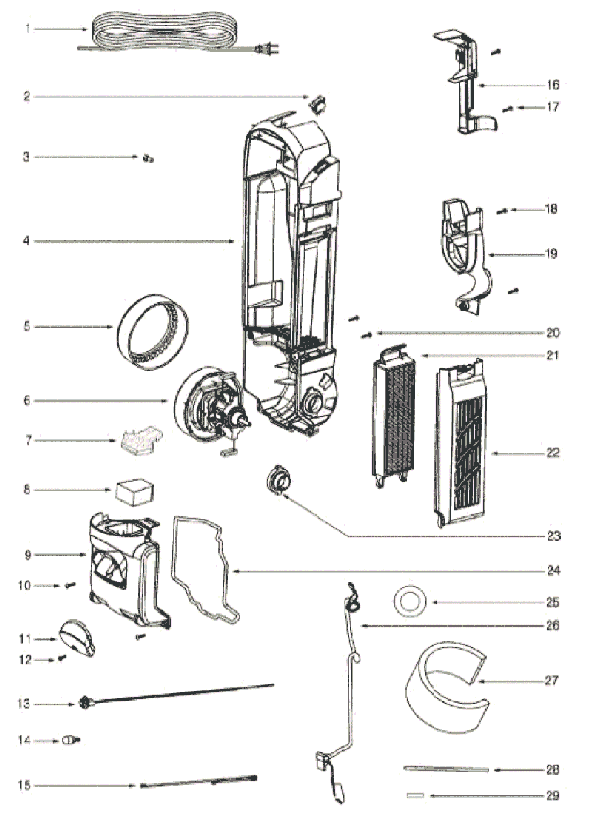 Page C Diagram and Parts List for 5813AV  Eureka Upright Vacuum
