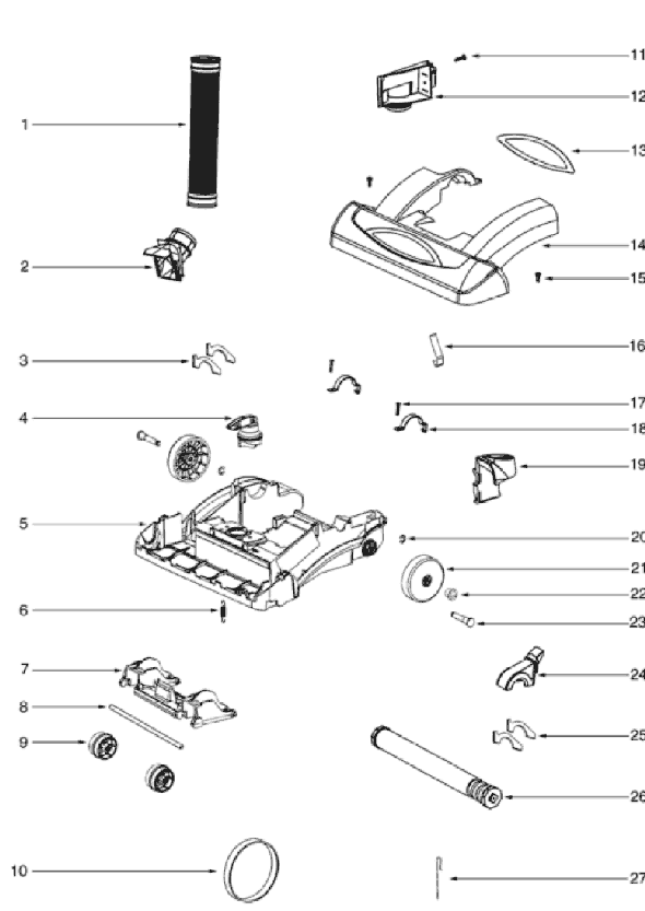 Page A Diagram and Parts List for 5815AV  Eureka Upright Vacuum