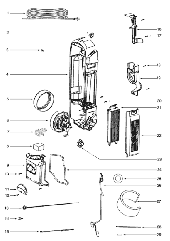 Page C Diagram and Parts List for 5815AV  Eureka Upright Vacuum
