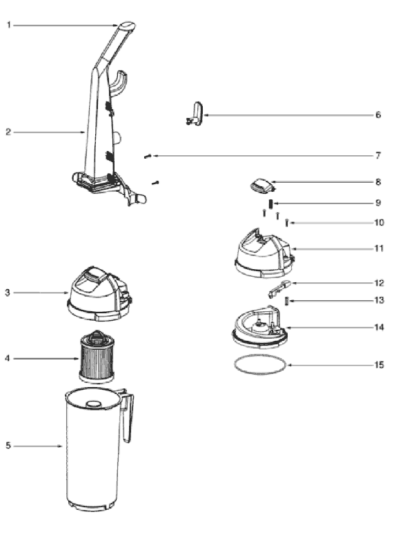 Page C Diagram and Parts List for 5840AV  Eureka Upright Vacuum