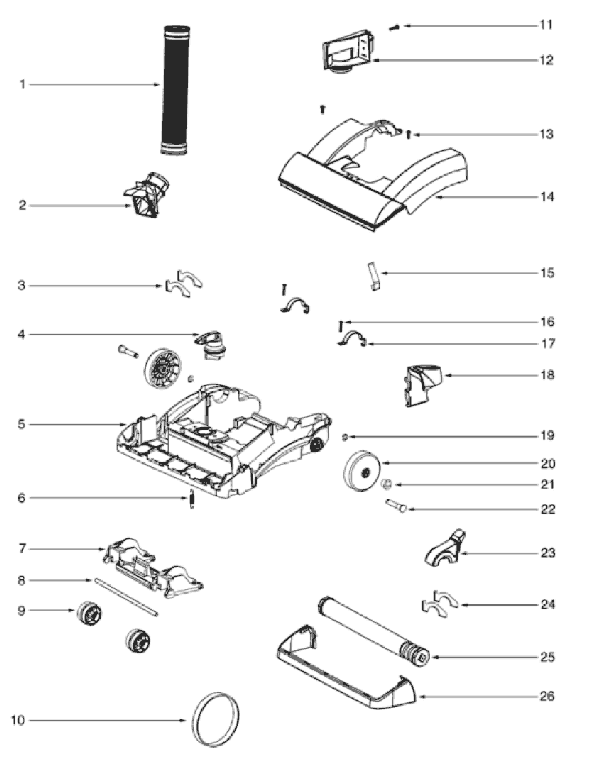 Page A Diagram and Parts List for 5840A  Eureka Upright Vacuum
