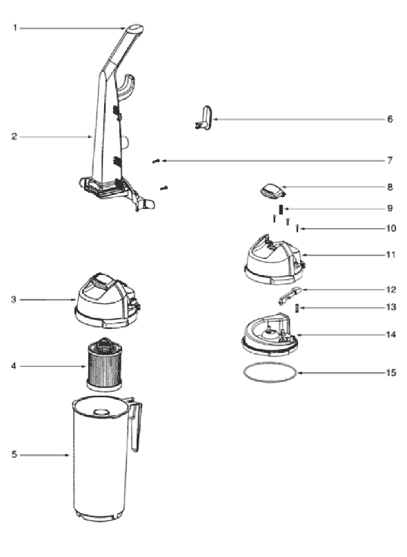 Page C Diagram and Parts List for 5840A  Eureka Upright Vacuum