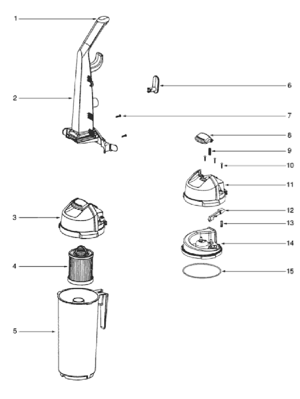 Page C Diagram and Parts List for 5841AS  Eureka Upright Vacuum