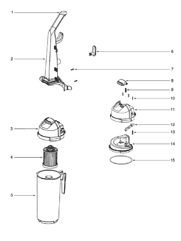 Page C Diagram and Parts List for 5841AV  Eureka Upright Vacuum