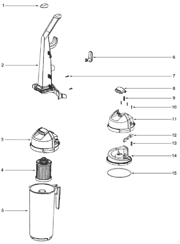 Page A Diagram and Parts List for 5841BV  Eureka Upright Vacuum