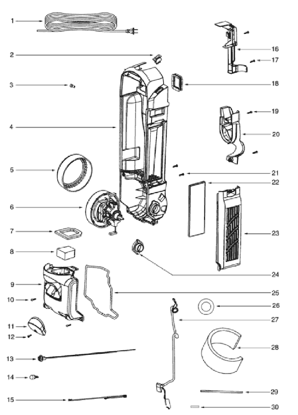 Page C Diagram and Parts List for 5841BV  Eureka Upright Vacuum