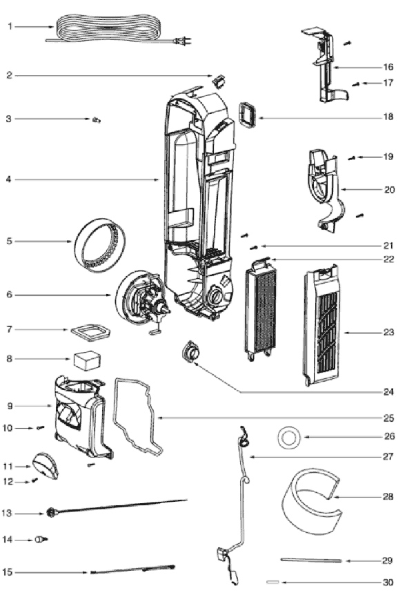 Page C Diagram and Parts List for 5842AV  Eureka Upright Vacuum