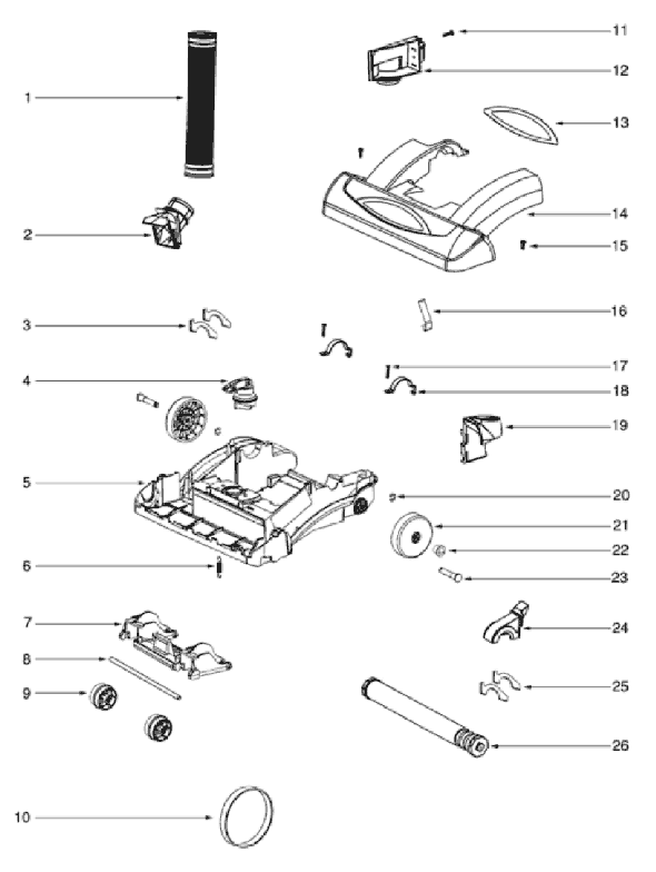 Page A Diagram and Parts List for 5847AV  Eureka Upright Vacuum