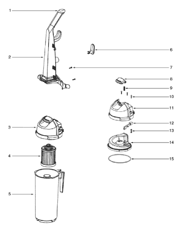 Page C Diagram and Parts List for 5847AV  Eureka Upright Vacuum