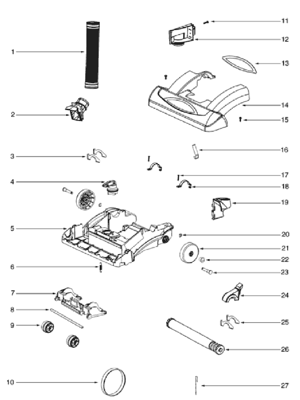 Page A Diagram and Parts List for 5847BV  Eureka Upright Vacuum