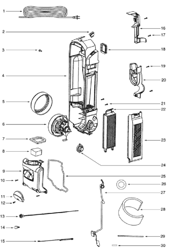 Page B Diagram and Parts List for 5847BV  Eureka Upright Vacuum