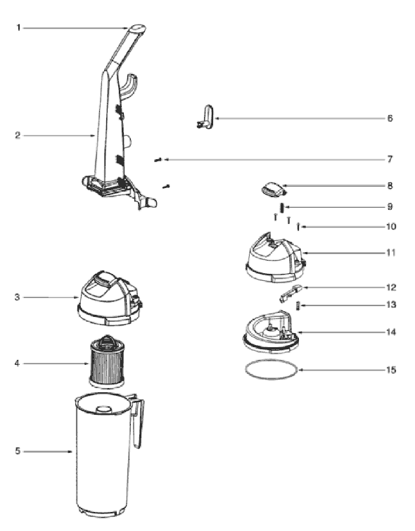 Page C Diagram and Parts List for 5847BV  Eureka Upright Vacuum