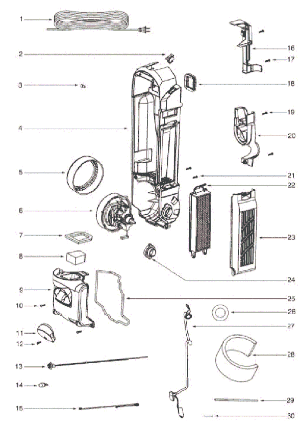 Page C Diagram and Parts List for 5848AVZ  Eureka Upright Vacuum