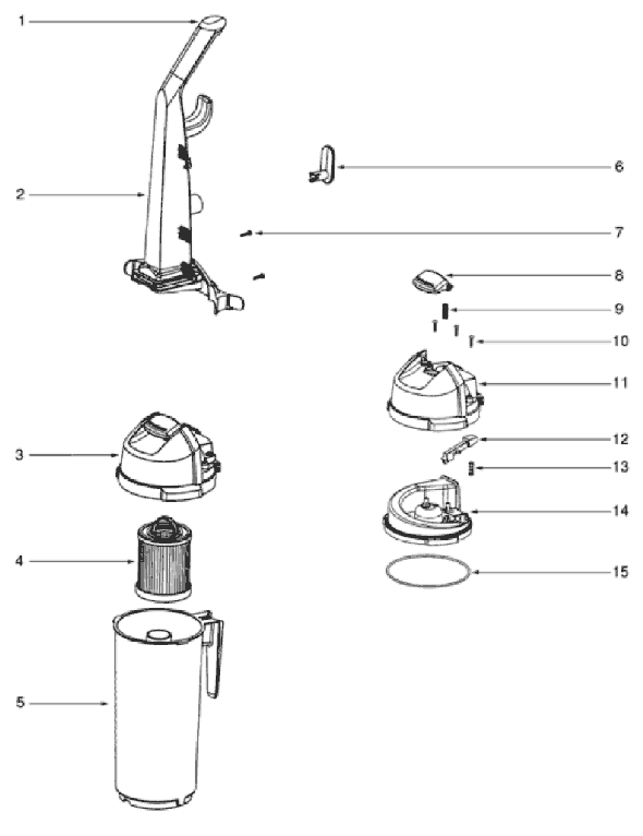 Page C Diagram and Parts List for 5848AV  Eureka Upright Vacuum