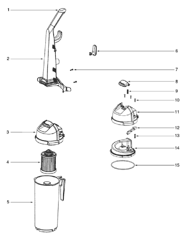 Page C Diagram and Parts List for 5850AZ  Eureka Upright Vacuum