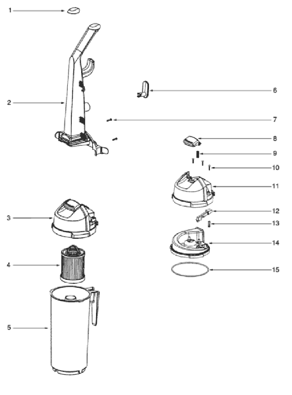 Page A Diagram and Parts List for 5851AN  Eureka Upright Vacuum