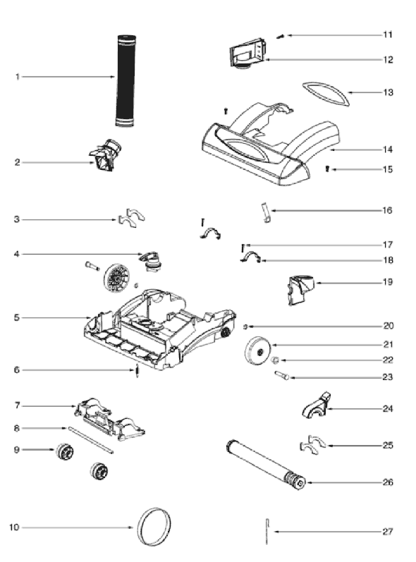 Page B Diagram and Parts List for 5851AN  Eureka Upright Vacuum