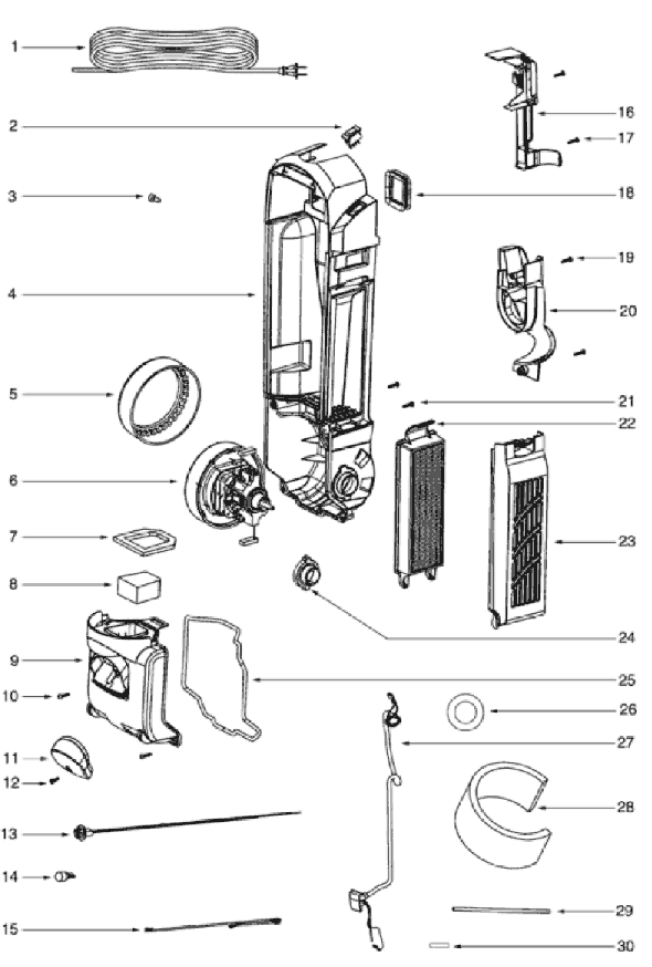 Page C Diagram and Parts List for 5851AN  Eureka Upright Vacuum