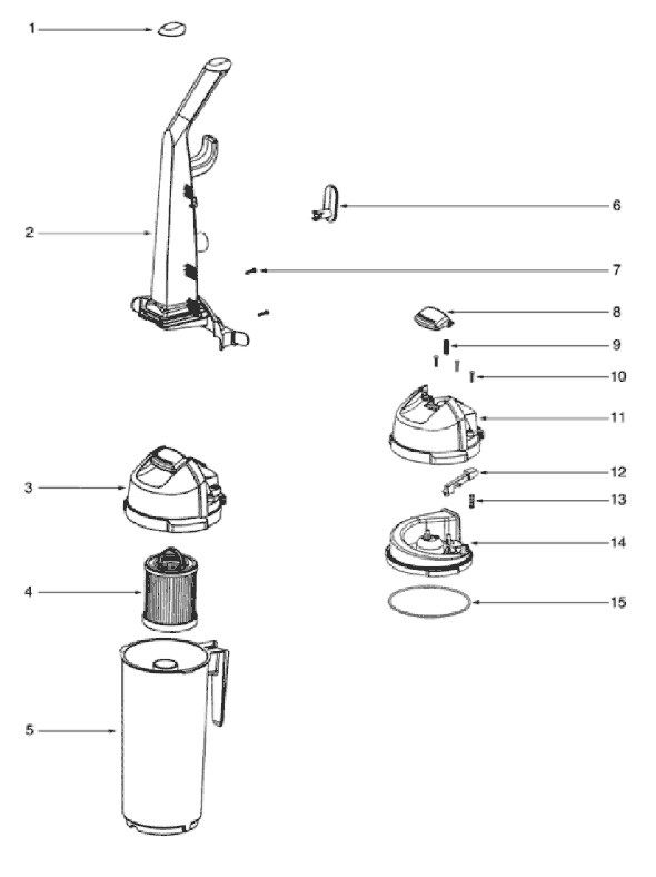 Page A Diagram and Parts List for 5851AV  Eureka Upright Vacuum
